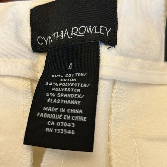 Cynthia Rowley white slim cropped pants with slit detail at ankle Size 4 New - Picture 9 of 10